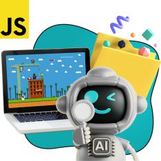 Язык программирования JavaScript + AI. Проектное обучение + геймификация + AI-помощники - КИБЕРшкола программирования для детей, компьютерные курсы для школьников, начинающих и подростков - KIBERone г. Верхняя Салда